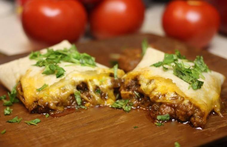 Cheesy Beef and Bean Burritos - The Old Hen - Homemade Burritos