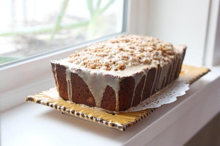 Streusel Topped Banana Bread With Maple Frosting The Old Hen